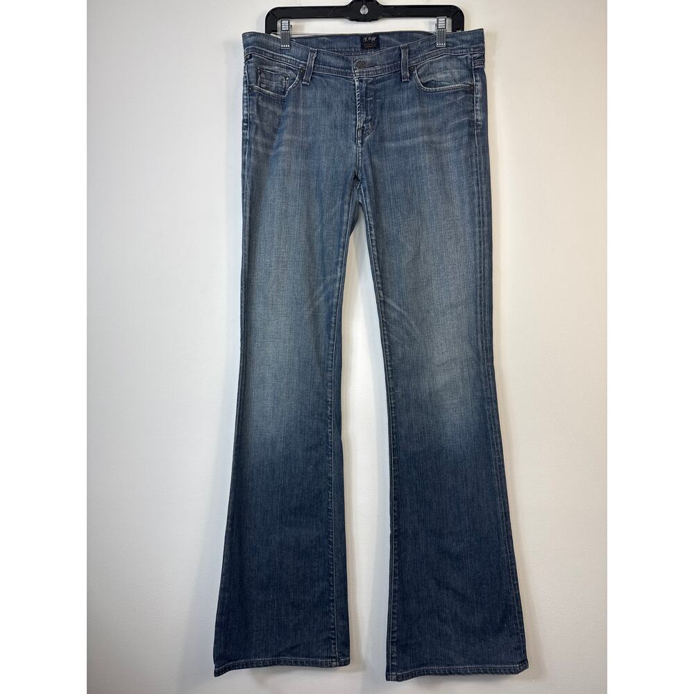 Citizens of Humanity Ingrid Low Rise Flare Jeans COH Distressed Hem Size 31 Y2K